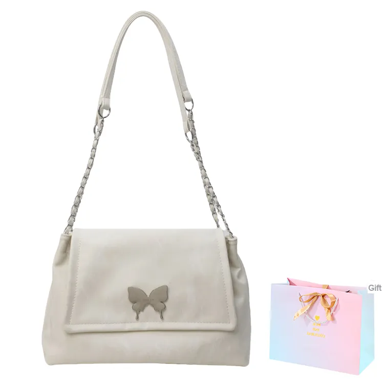 SUPERCUTE PU Shoulder Bag Women's Silver/White/Black/Pink-9