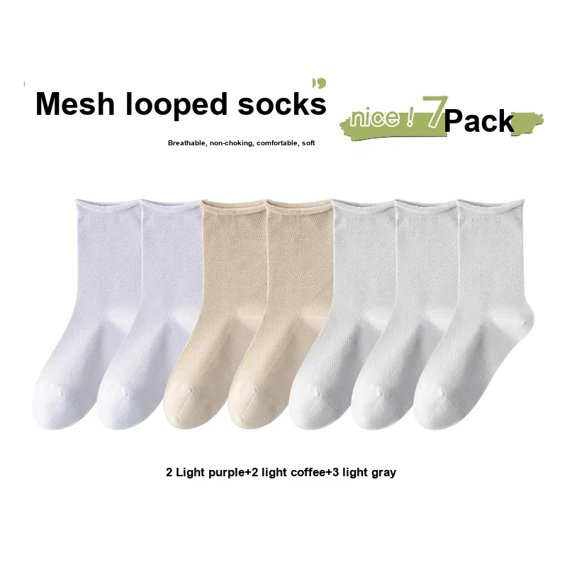 7 SEVFUN Mid Calf Socks Women's Combo Set-23
