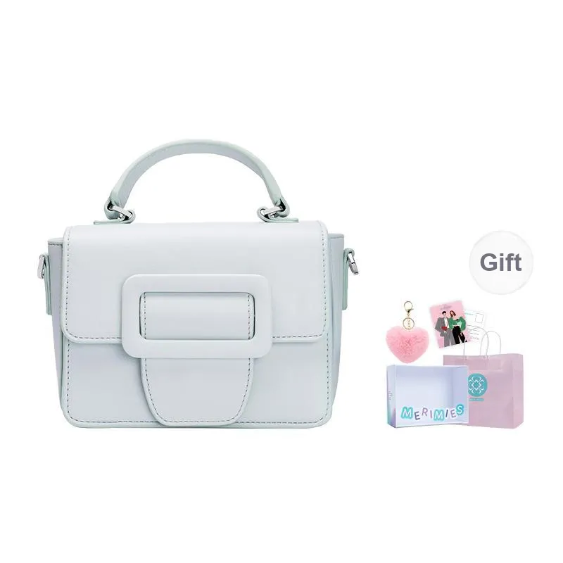 MERIMIES Vegan Eco Friendly Leather Ice Cream Small Square Bag, Handbag, Crossbody Bag Women's Mint White Chocolate