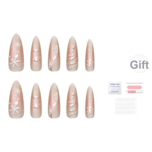 SEVERLAND False Nail Длинный Рождество Снежинка 3D-эффект Ледяной Прозрачный Румяна Кошачий глаз Градиентный