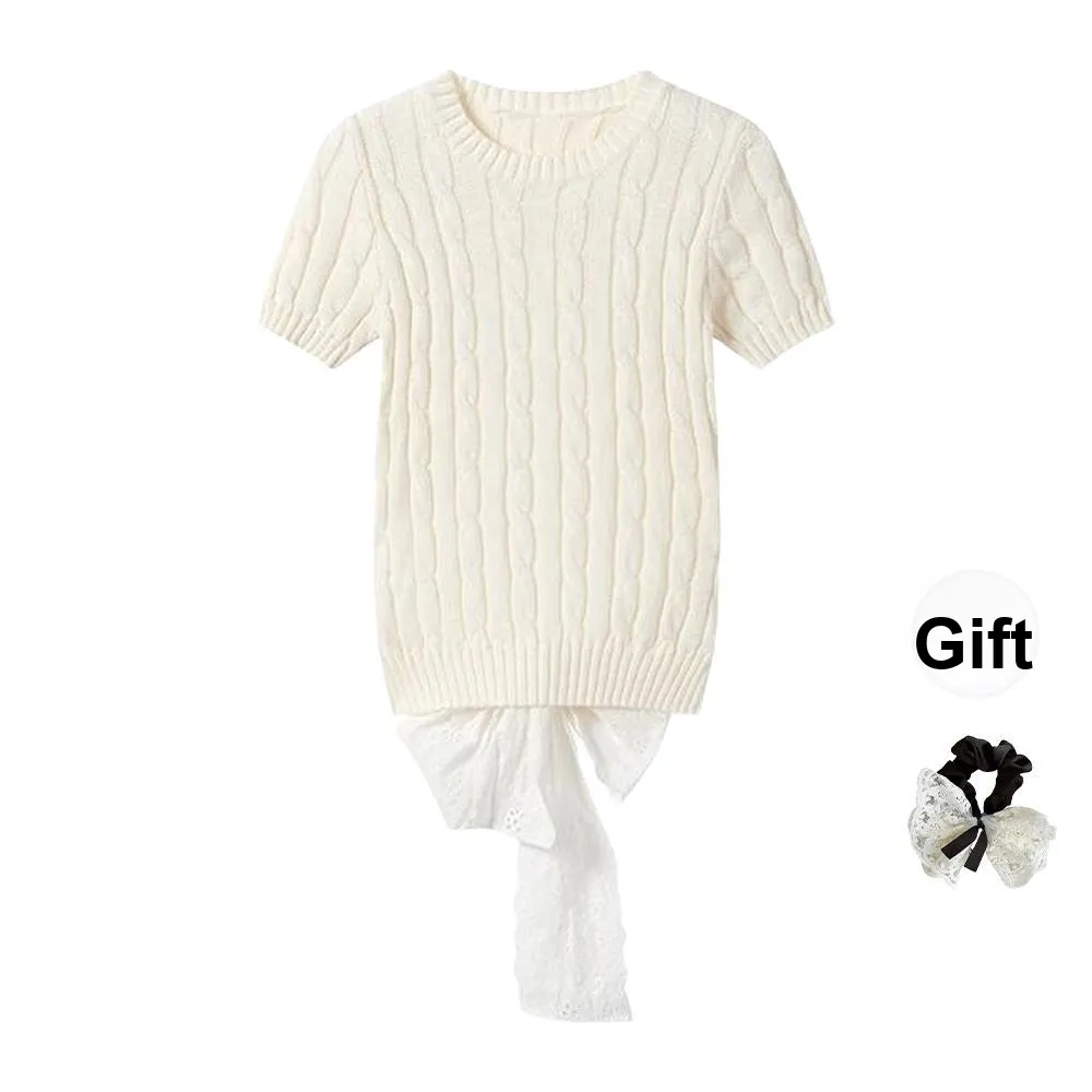 TUSHIFEI Regular T Shirt Women's White+Hair Tie Comes With