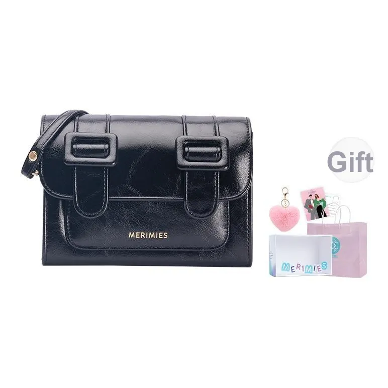 MERIMIES Искусственная кожа Универсальная и Минималистичная Почтовая сумка Сумка через плечо Маленькая Женская Черная