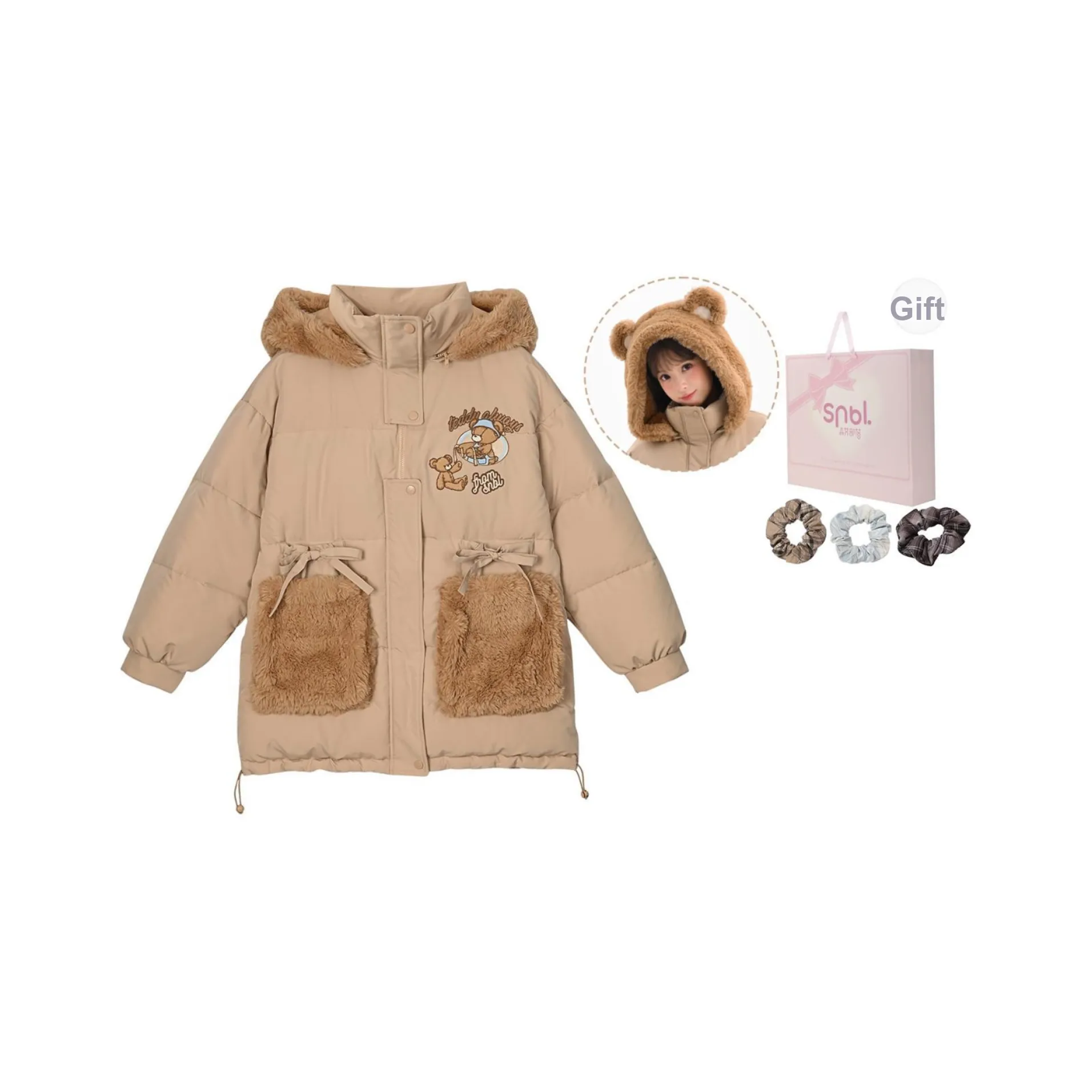 SNBL Puffer Jackets Women's Light Khaki