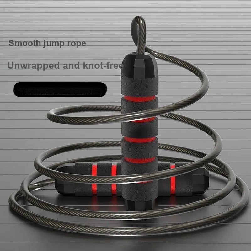SuperFire Student Supply Non Countable Jump Ropes Unisex TPU+Steel Wire Cord, Sponge+Plastic Controller 2.8m Black Blue-1