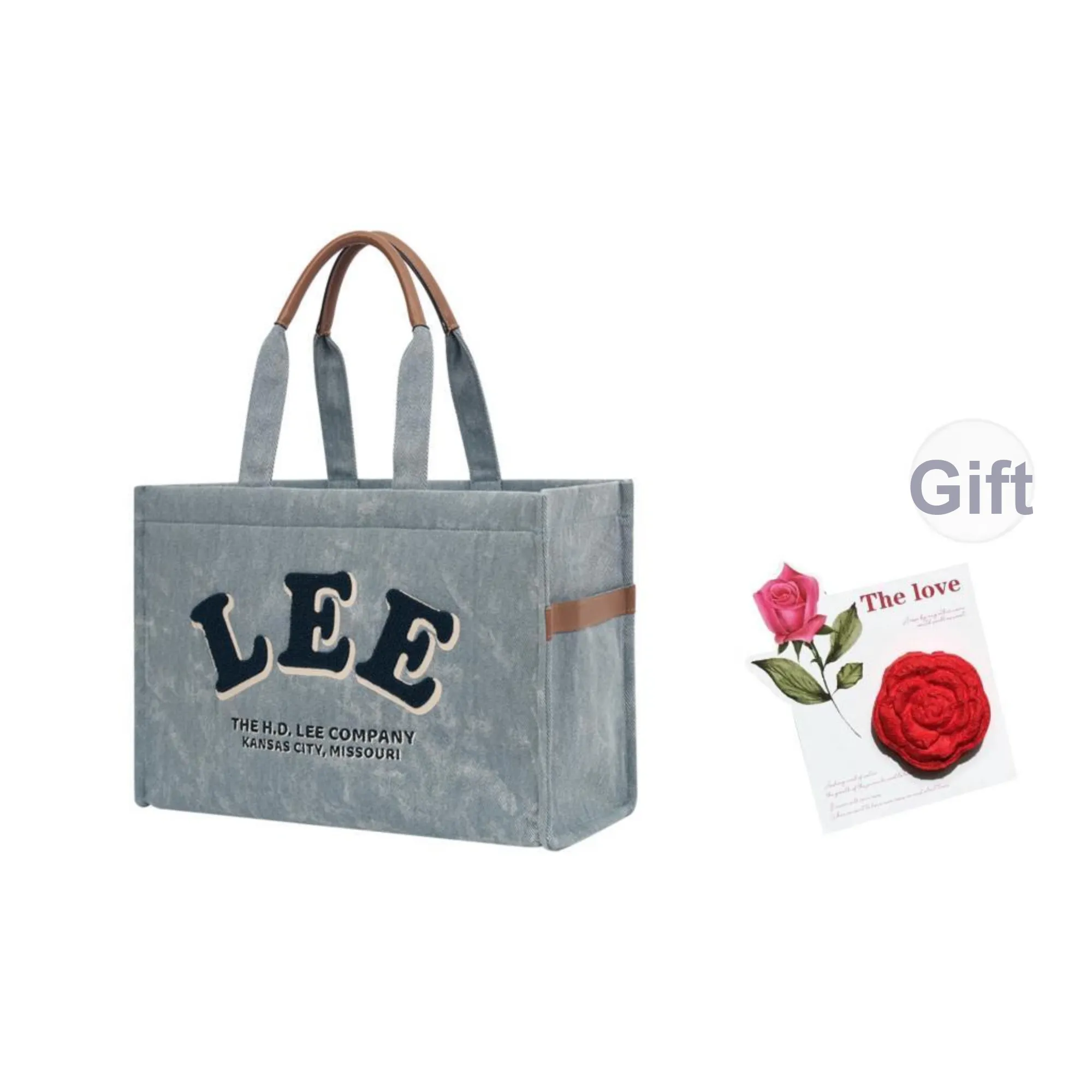 Lee Fabric Shoulder Bag, Tote, Handbag Tubas Women's Washed Gray