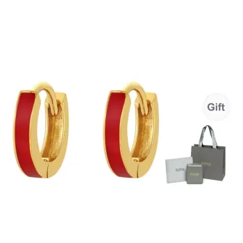 YPYN 10K Gold Earrings Women's Red Gold