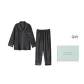 [Gift Box Set]Thin Pleated Dark Gray Men's Coral Fleece Clothing Sets