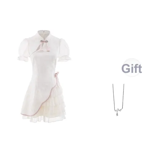 GVVUR Луна Абрикос, Платье Женское Ципао