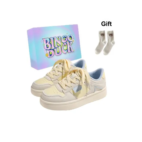 BINGO DUCK Slip-resistant и дышащие низкие кеды для скейтбординга женские желтые