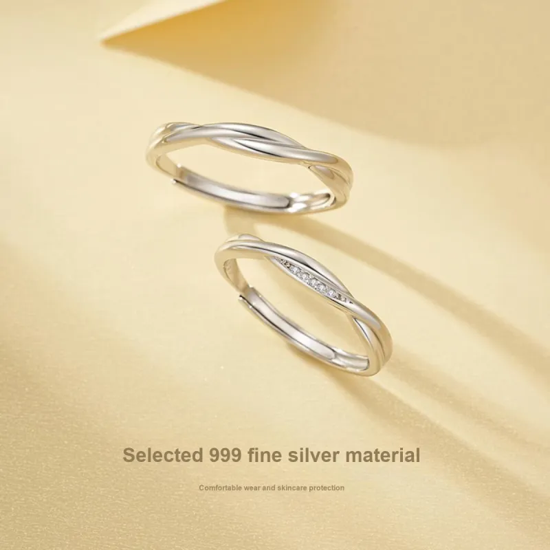 YFANXI 999 Fine Silver Rings Unisex-3