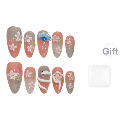 Song Biography Spring Soft Fashion 3D-эффект False Nail Almond 25mm