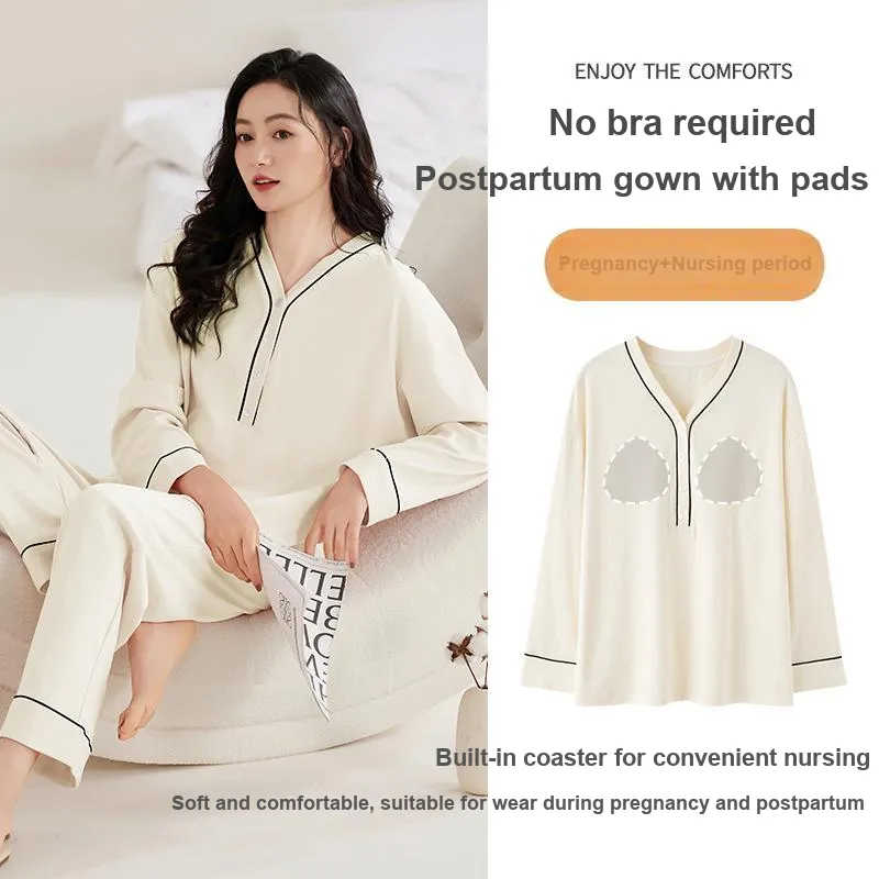 XIAFENYAN Pajama Set Women's Apricot-1