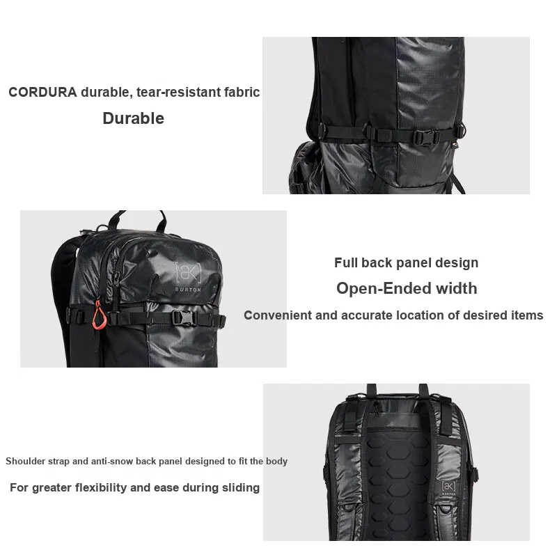 BURTON 25L Ski Bag Outdoor Bag Tear Resistant Fabric Black Unisex-3