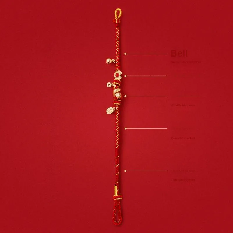 Gongtingbaobei Forbidden City Serpent Bestows Fortune 2025 Zodiac Year Red String Bracelet Lanyards-4