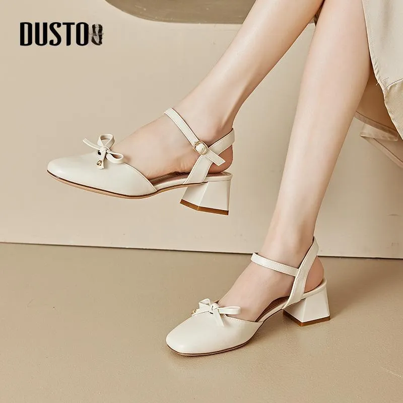 DUSTO Block Heel High Heels 5cm Women's-6