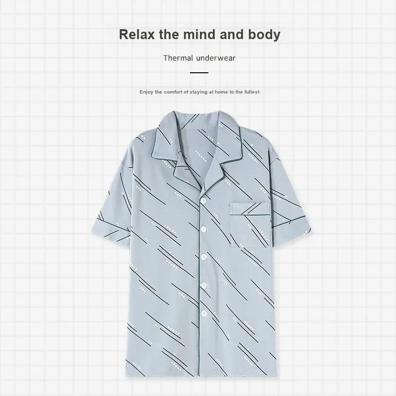 GOSO Pajama Set Men's Pink Blue-3