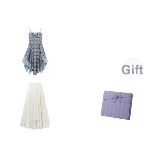 DITB Синий Юбка+Платье-камзол+Ремень Женские Комплекты с юбкой