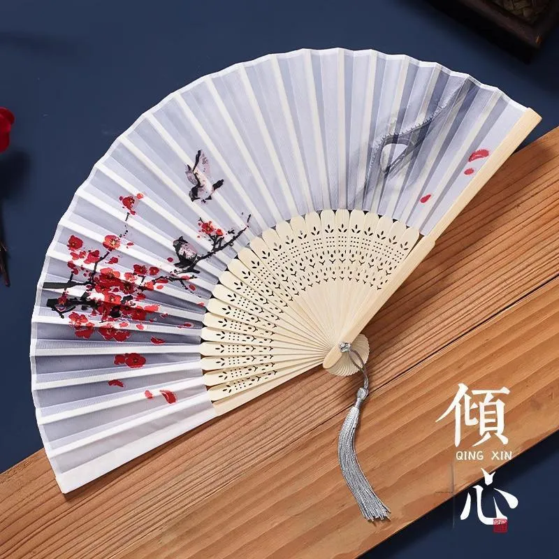 JINGDI Twill Damask And Silk Foldable Small Fan-27