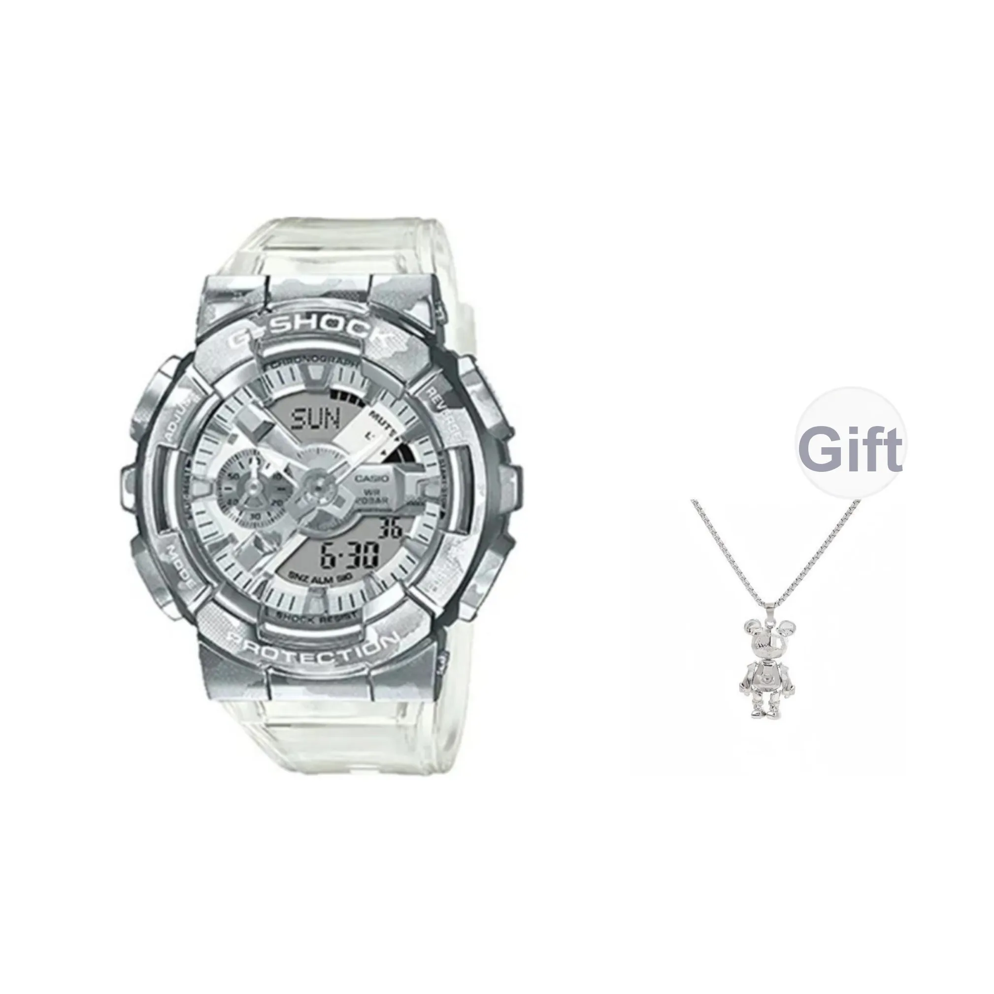 Шок Кварц Механизм Смола Ремешок Часы Унисекс Серебристый Циферблат