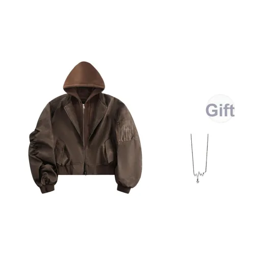 TLXT Коричневый с ожерельем женские куртки