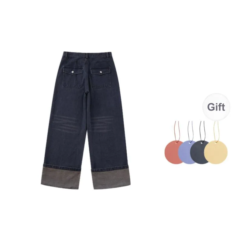 QISENYAR Jeans Unisex Blue-1