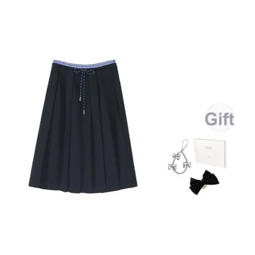 Fstudio Ранний Осенний Корейский стиль Текстура Комплект Плиссированный Повседневный Длинный Юбка Женские