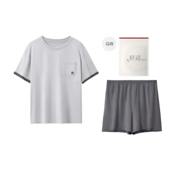 Red Beans At Home Pajama Set Men's Shopping Bag Cloud Shadow Gray