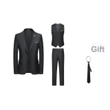 Black Three-Piece Set with Tie