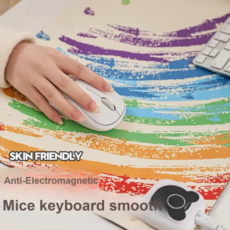 MUYKUY PU Extra Large Computer Desktop Winter Warming Desk Pad Dormitory Students Hand Warmer Pad Heating Mouse Pad-10