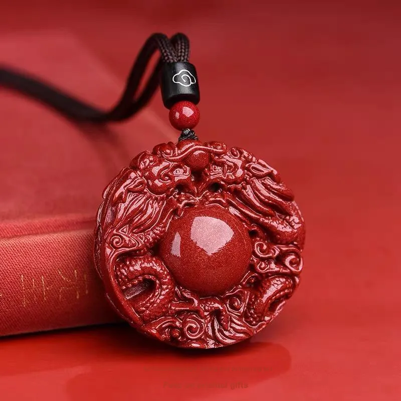 Sima Is Ethereal Reconstructed Cinnabar Pendants Unisex-2