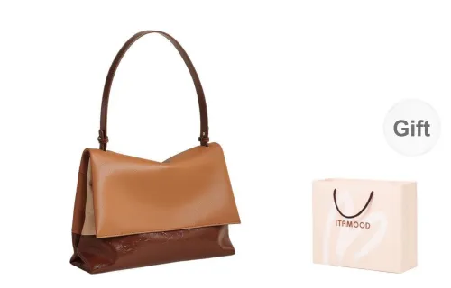 Miao Di Soft Cow Leather Thousand-Layer Snow Tote Bag Messenger Bag Shoulder Bag Regular Women's Latte/Cinnamon