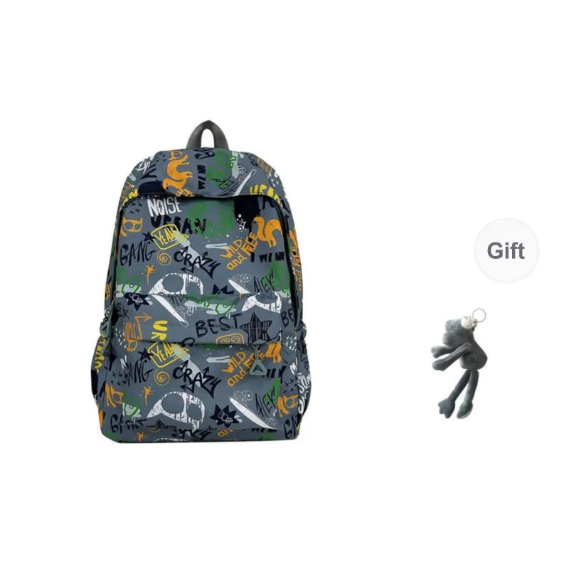 PULEWEI Nylon Backpack Regular Unisex White/Gray/Black/Blue-7