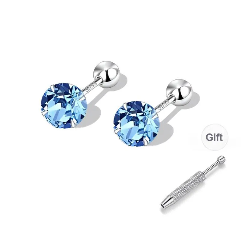 SECU Sterling Silver Stud Earrings Unisex-0