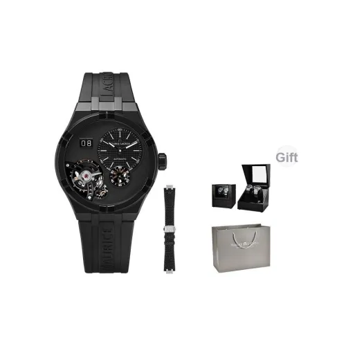 MAURICE LACROIX Автоматический Механический Часы Мужские Циферблат Черный Резиновый Ремешок из Нейлона