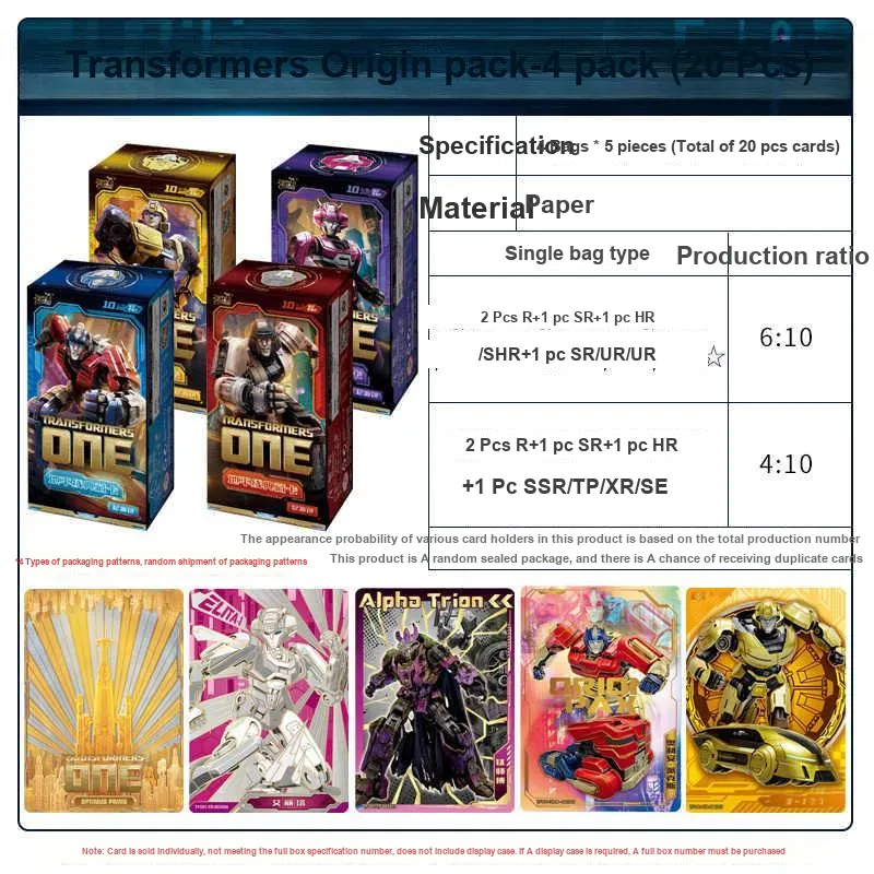 KAYOU Optimus Prime Transformers Card First Edition Full Box Origin Merchandise Card Pack IP/Anime Cards 5 Sheets/pack-1