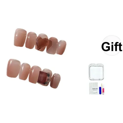 NIANTING Ручной Кокетливый стиль Элегантность Мягкая кожа Улучшающий Матерность Фальшивая ногтевая постройка Короткий LADDER Французский 14мм