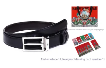 MONTBLANC Leather Belts Men's Black 3cm