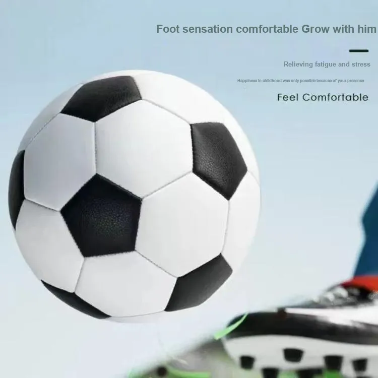 FEIERDUN Size 5 Soccer TPU Machine Stitched Soccer Ball Unisex Black White-2