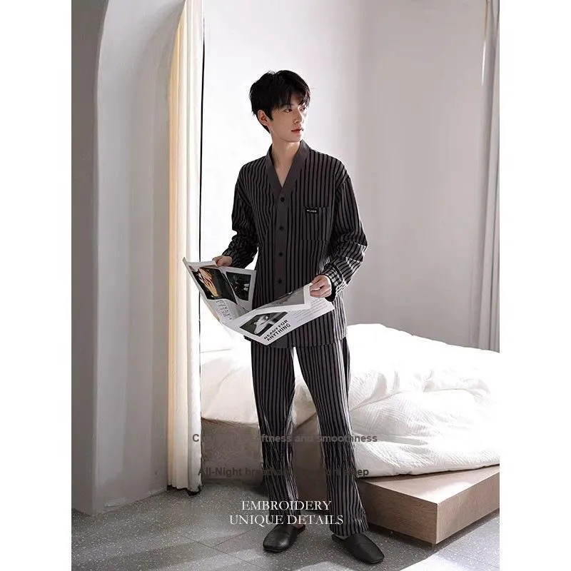 Sleep Pajama Set Men's Dark Gray-2