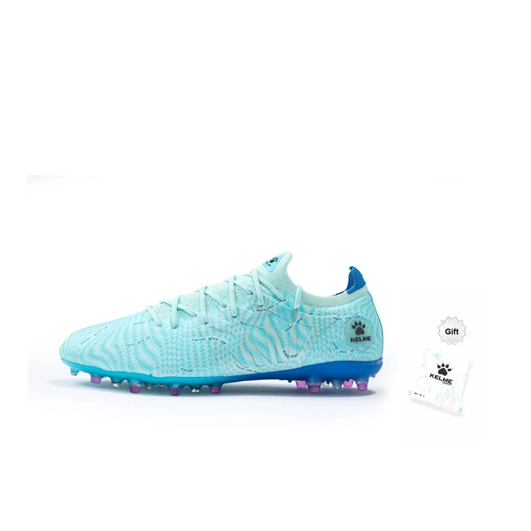 KELME Speed Electric 3,0 MG MULTI Ground Противоскользящие Устойчивые к истиранию Тренировочные футбольные бутсы Унисекс Aqua Blue