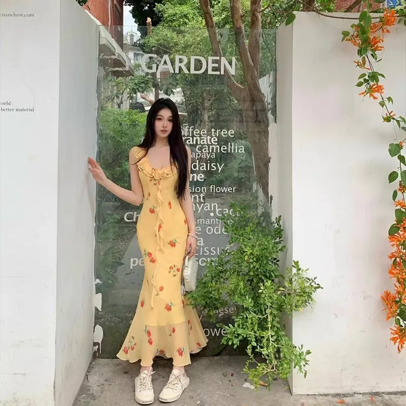 SISC Sleeveless Dress Women's Yellow-5