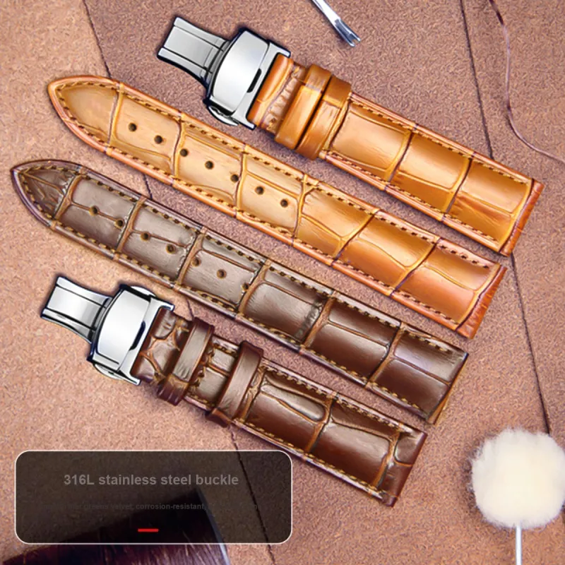 SHIRUI Accessories With Crocodile Pattern MIDO Compatibility Watch Band 20/19mm Genuine Leather Material-123