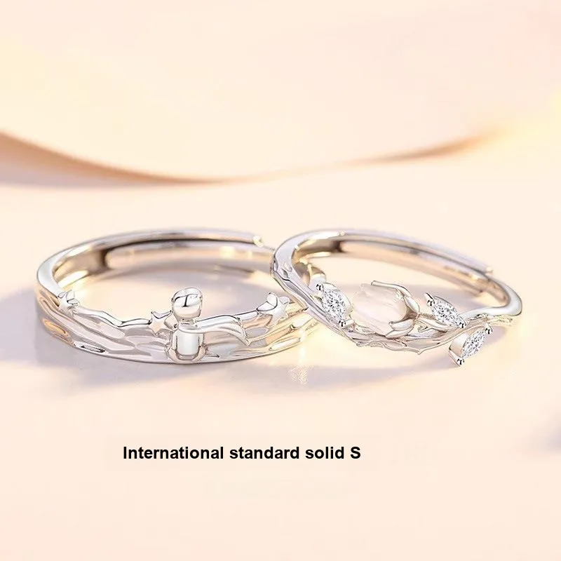 GLOIRE S999 Fine Silver Rings Unisex Delicate Luxury Gentle Sweet Style Advanced Feel Everyday Commute Style-3