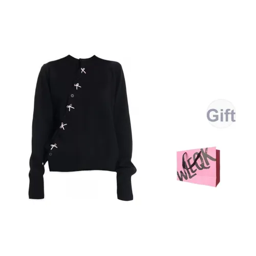 WLEQK Черный Женский Трикотаж