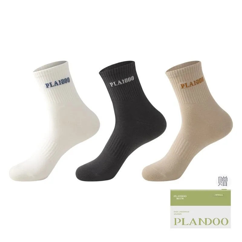 PLANDOO Mid Calf Socks Men's Shopping Bag 3 Pack-3
