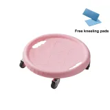 [Upgraded Silent Version]Pink-Interior 4-Wheel Abdominal Roller (Includes Knee Pad)