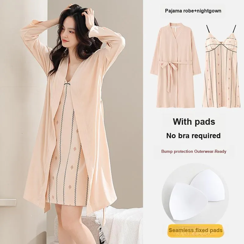 FENTENGCARE Pajama Set Women's Apricot-2