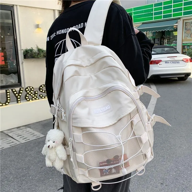 Huangmu Nylon Backpack Unisex Multicolor-4