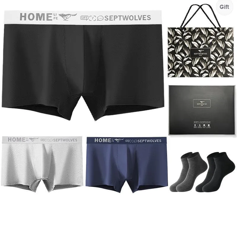 SEPTWOLVES Underwear Gift Boxes Men's 3 Pack+Free Shopping Bag-0