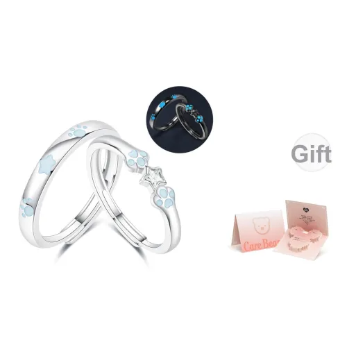 Сердце Маленький Медведь Серебряные Кольца Унисекс